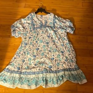 Blue and white dress